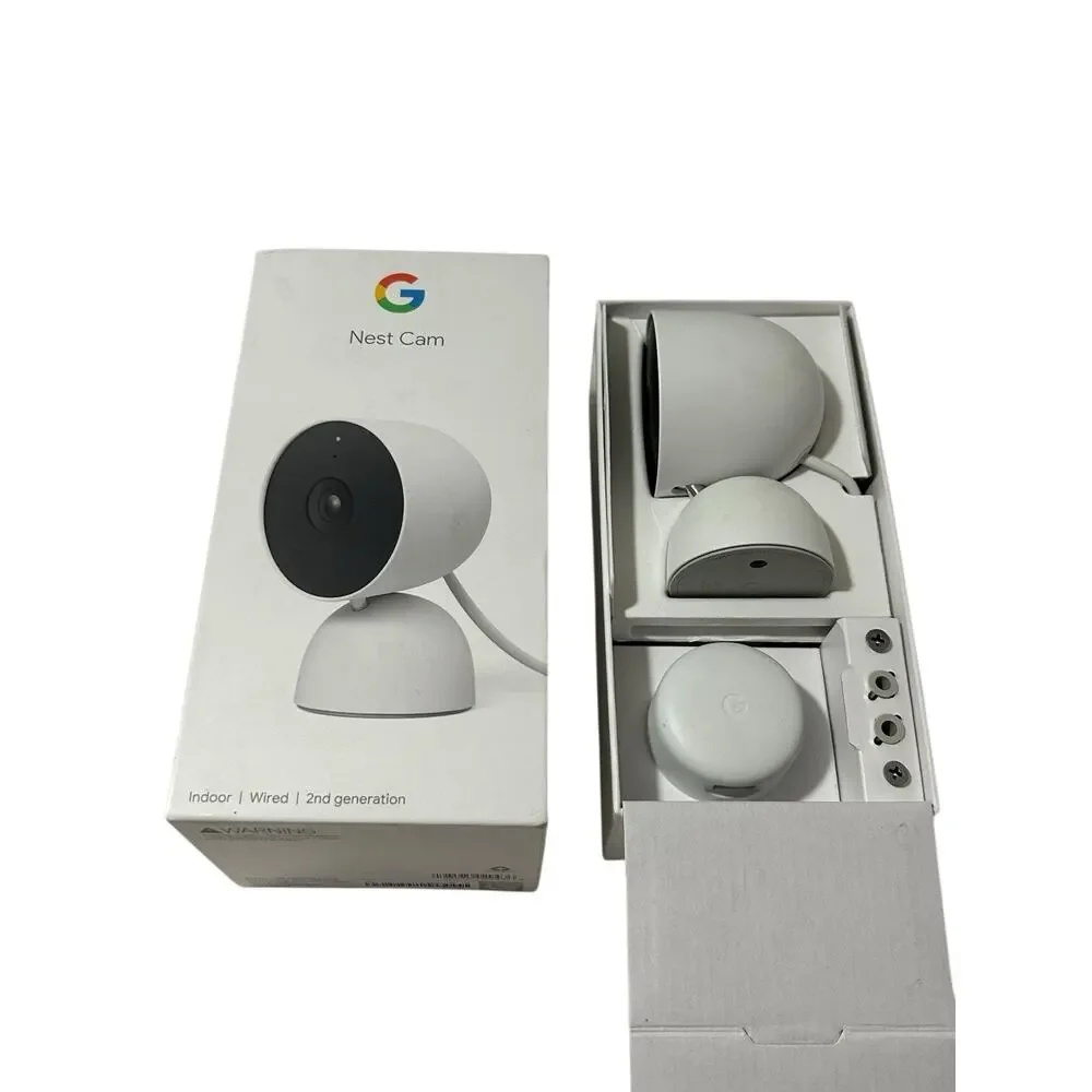 Google Nest Cam Indoor Wired 2nd Generation Smart Security Camera White-Tested